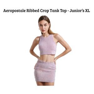 Aeropostale Ribbed Crop Tank Top – Pink/Purple – Junior XL